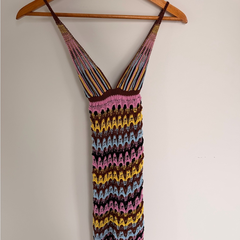 Multicolor Crochet Knit Dress